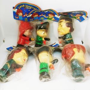 Lot of 6 Vintage 1985 water squirter fire fighter